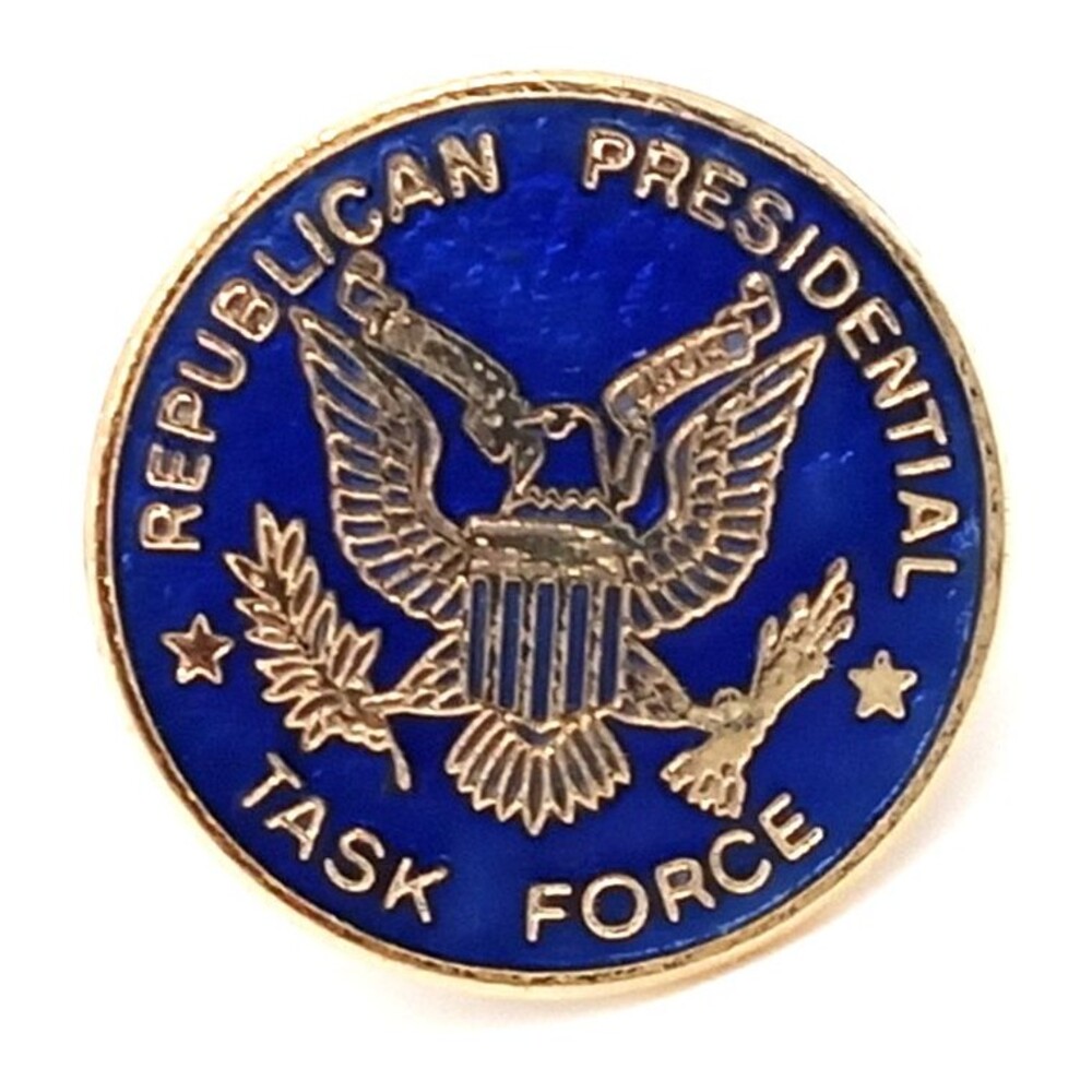 Republican Presidential Task Force Lapel Pin Blue Enamel Eagle Gold Tone Metal
